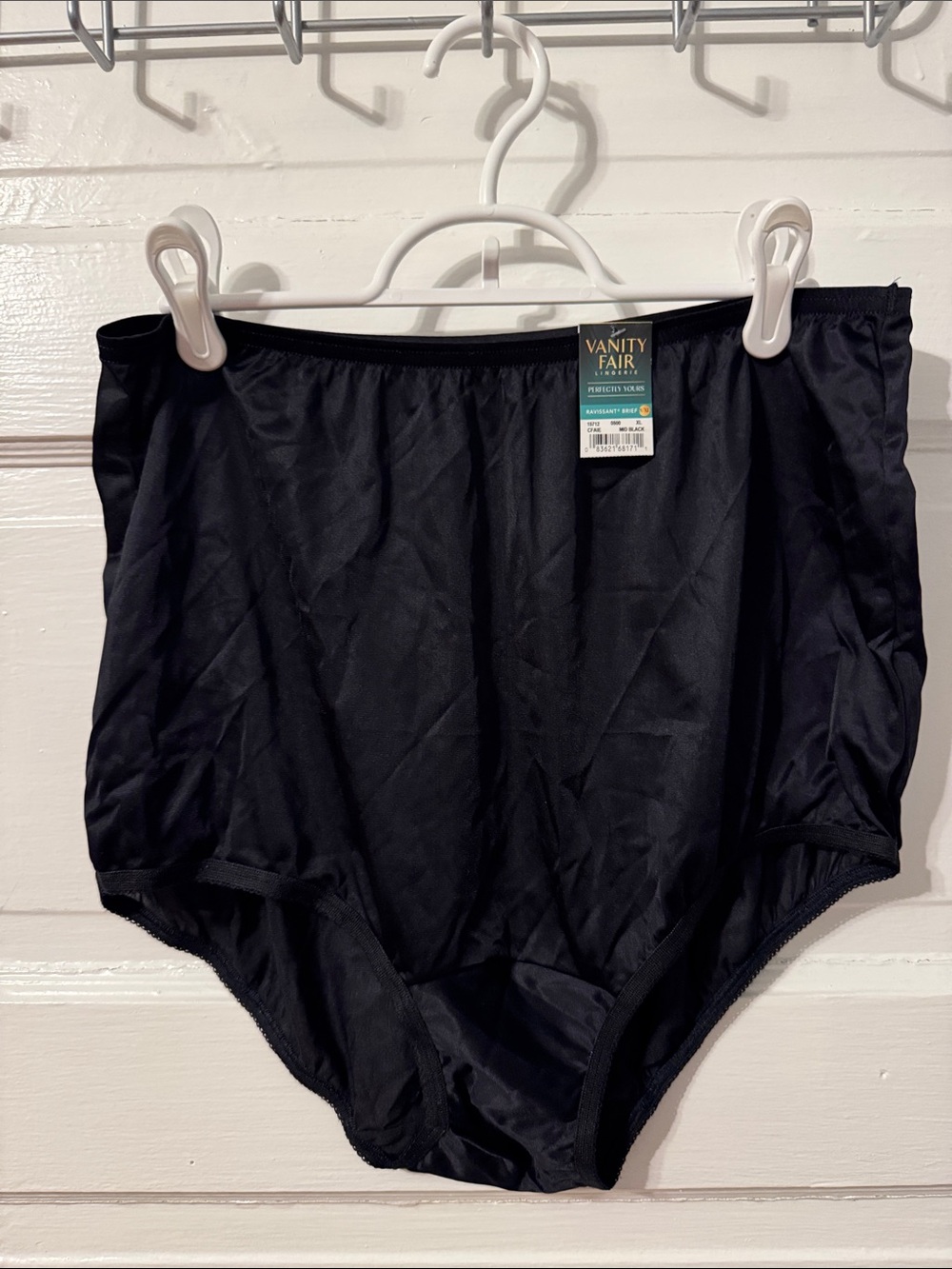 Vanity Fair Black High-Waist Nylon Briefs